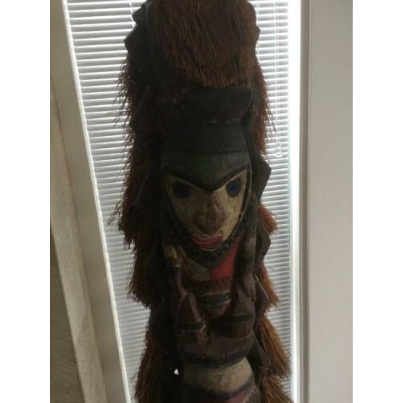 Houten Totempaal (Herkomst Nieuw Guinea) Uniek 175cm