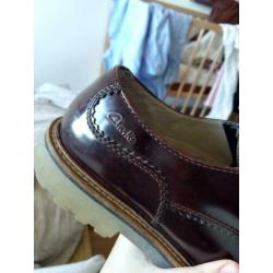 Clarks, leer, kastanje rood/bruin