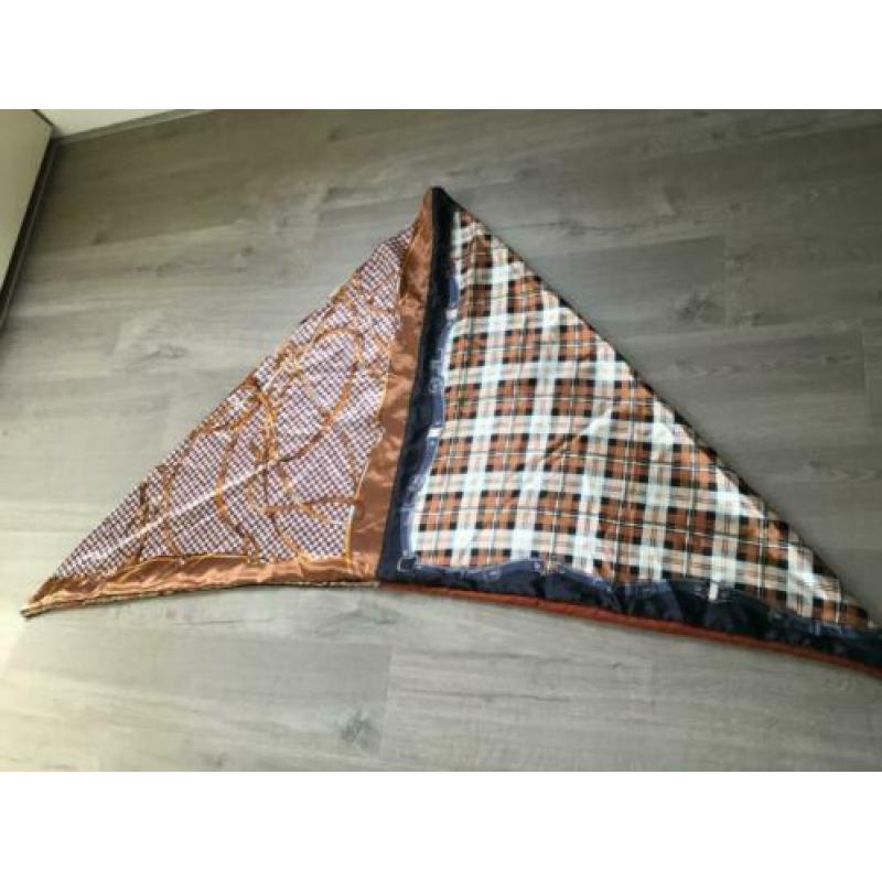 ?? ZGAN Luxe grote glansstof driehoek sjaal 3 bekende prints