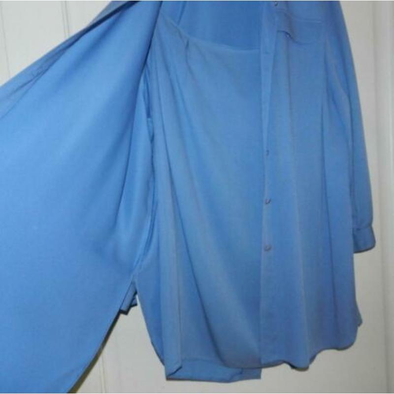 Supermooi Edgar Voshemelsblauw tweedelig mantelpakje