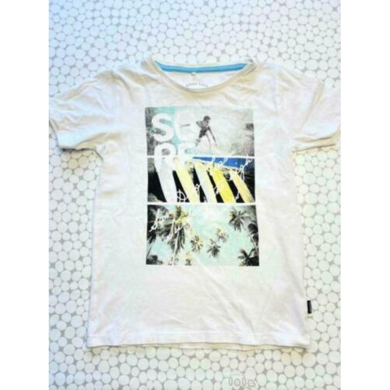 In nieuwstaat Tshirt wit surf name it mt. 122/128 (char)