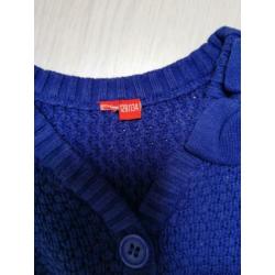 Vest blauw met strikje Mt 128
