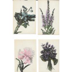 22 bloemen kaarten uit de jaren 20-30 allen blanco achterzij