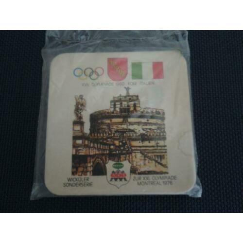Zes bierviltjes van de Olympische Spelen in Rome in 1960