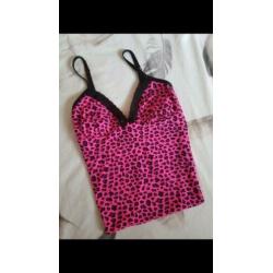 Neglige Roze panterprint maat S