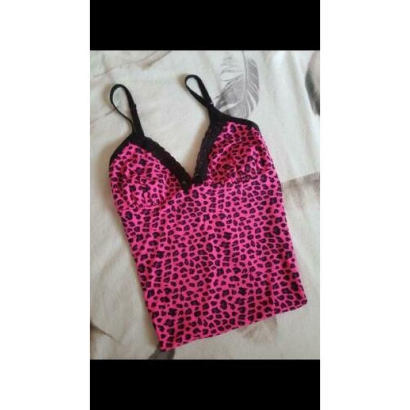 Neglige Roze panterprint maat S