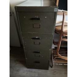 vintage houten archiefkast