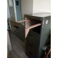 vintage houten archiefkast