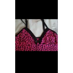 Neglige Roze panterprint maat S