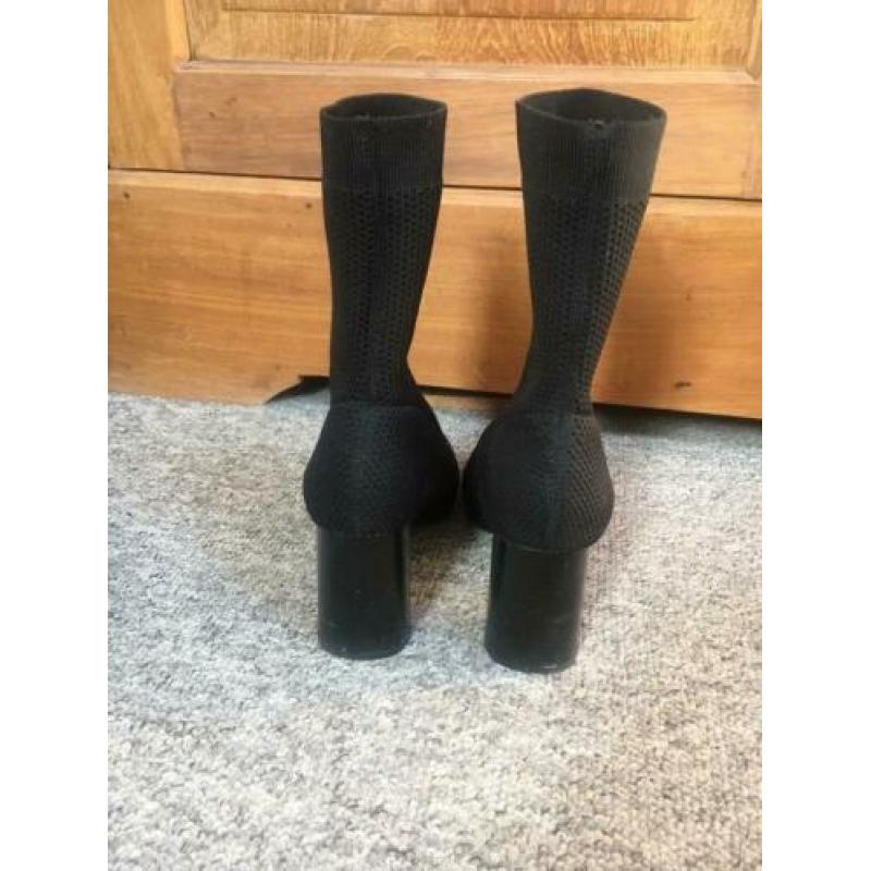 Zara sockboots 37 stof mango manfield zwart enkellaars