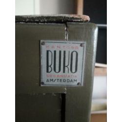 vintage houten archiefkast