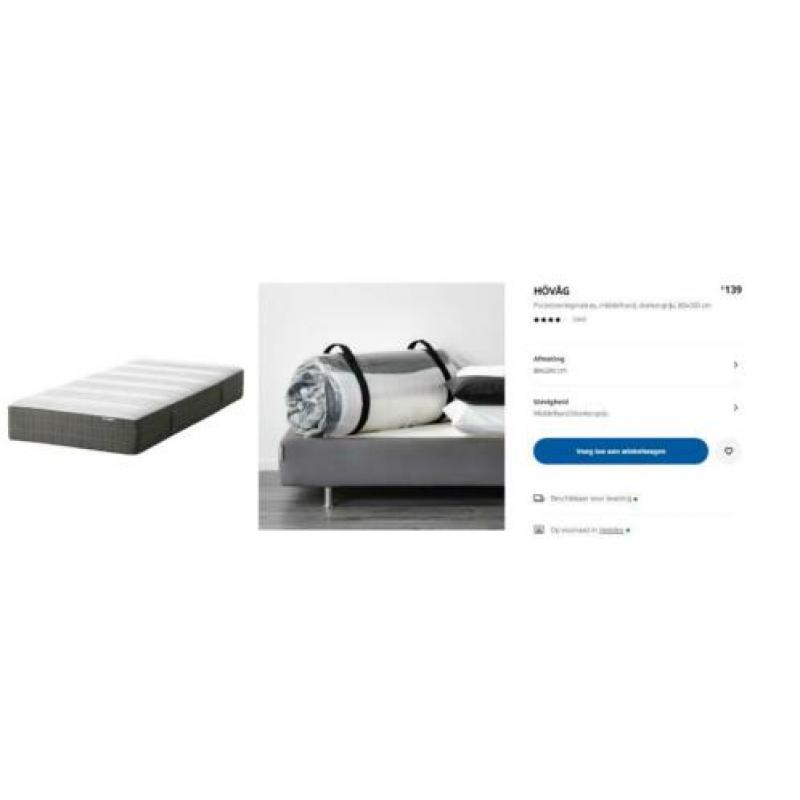 twee matrassen HOVAG Ikea