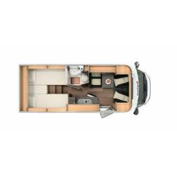 Sunlight V66. niet veel breder dan een camperbus. Rijklaar