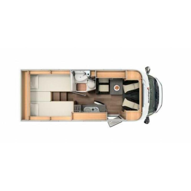 Sunlight V66. niet veel breder dan een camperbus. Rijklaar