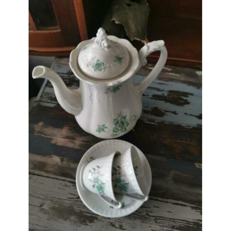 Sale koffiepot Mosa Maastricht + 2 kop schotels, dekschalen