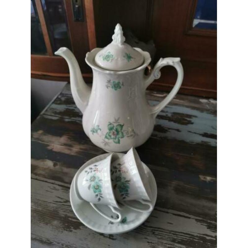 Sale koffiepot Mosa Maastricht + 2 kop schotels, dekschalen