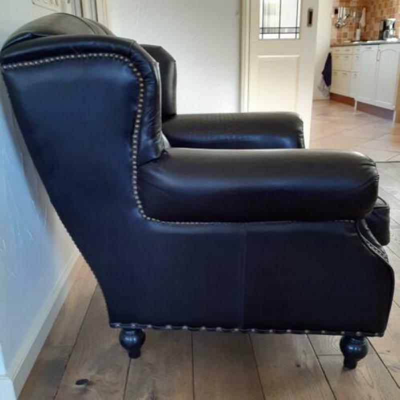 Fauteuil Wilmington zwart leder