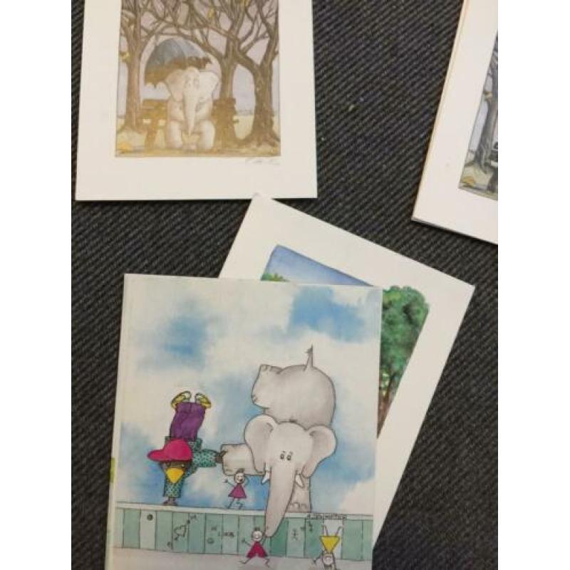Aantal leuke kaartjes plaatjes Olifant Krokodil