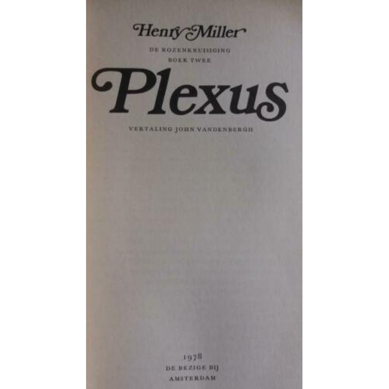 Plexus - henry miller 2e druk 1978
