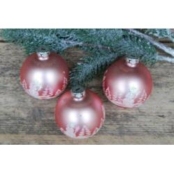 11 Roze kerstballen,1 Piek en 4 sterren