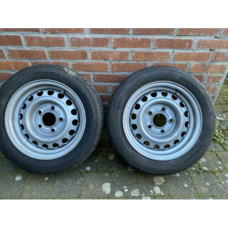 2x 13inch velg met band voor aanhanger
