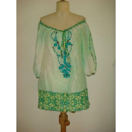 Halé Bob Cabana tuniek mini kaftan tie-dye stenen maat XS