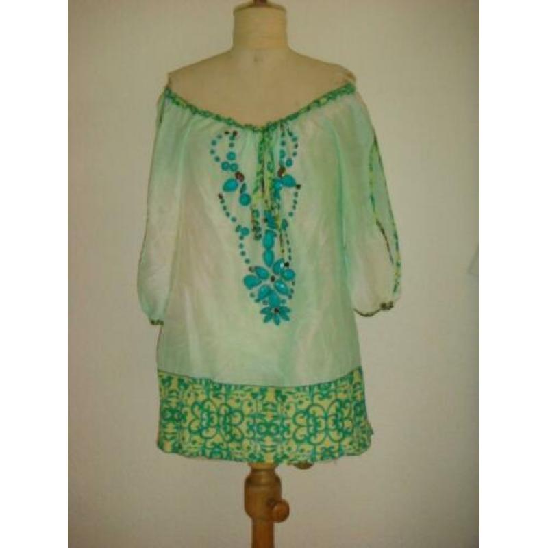 Halé Bob Cabana tuniek mini kaftan tie-dye stenen maat XS