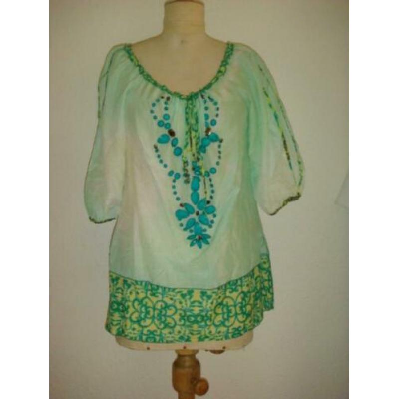 Halé Bob Cabana tuniek mini kaftan tie-dye stenen maat XS