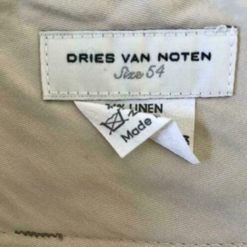 Dries van Noten, groene, linnen broek, maat 54