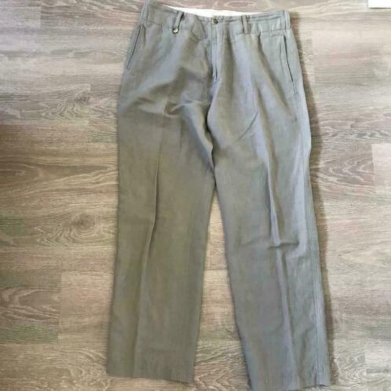 Dries van Noten, groene, linnen broek, maat 54