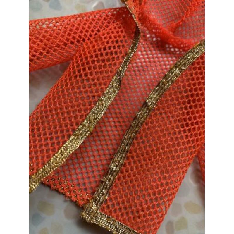 Living Barbie oranje net jasje - vintage MOD era