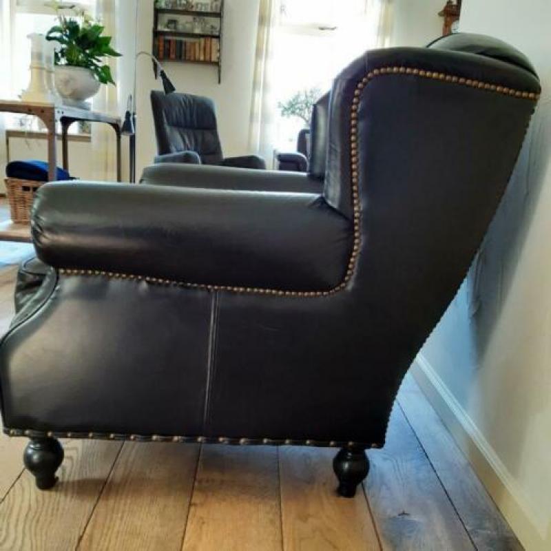 Fauteuil Wilmington zwart leder