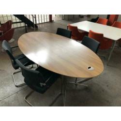vergadertafel artifort ovaal met design chroom onderstel