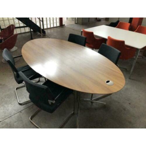 vergadertafel artifort ovaal met design chroom onderstel