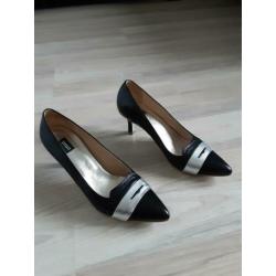 Pumps zwart met zilver mt 39 Roberto d'Angelo zgan
