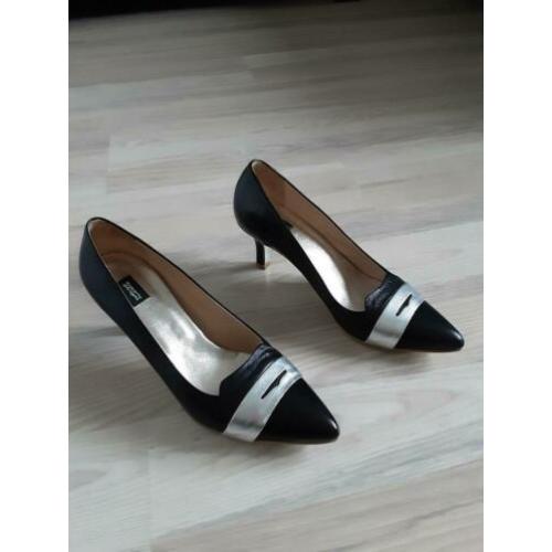 Pumps zwart met zilver mt 39 Roberto d'Angelo zgan