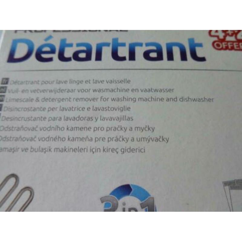 Detartrant vuil/vet kalk verwijderaar was/vaatwasmachine