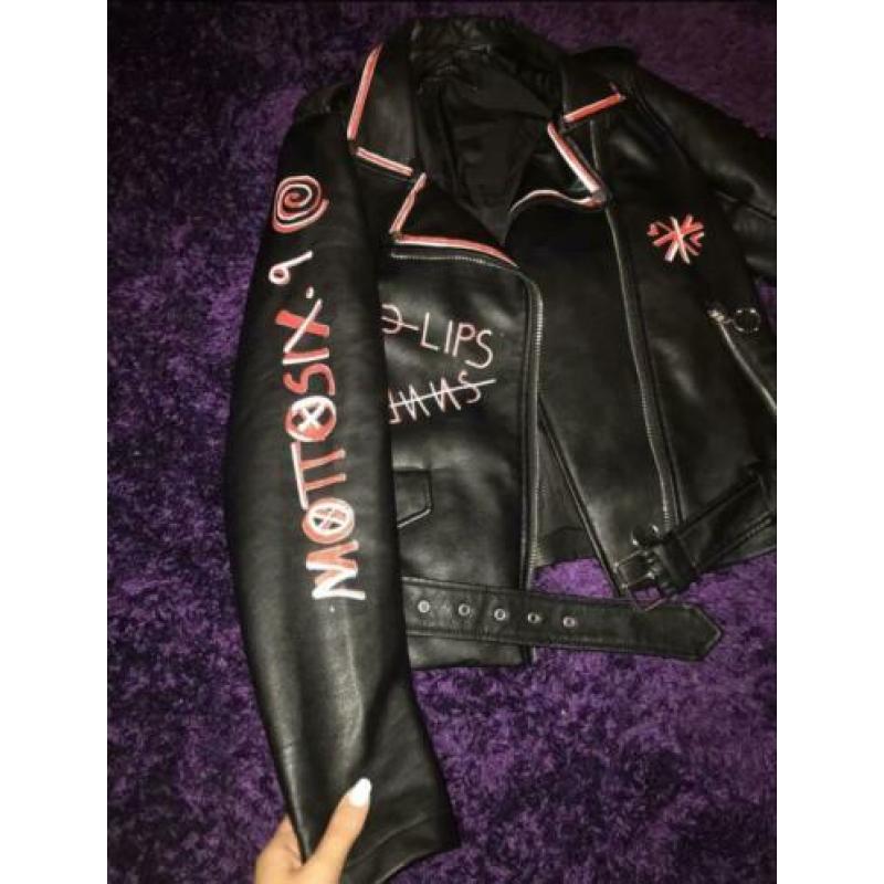Bekende leren Zara jas maat M