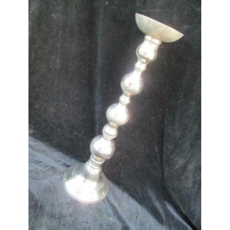 Hoge Zilverkleurige Kandelaar 44 cm
