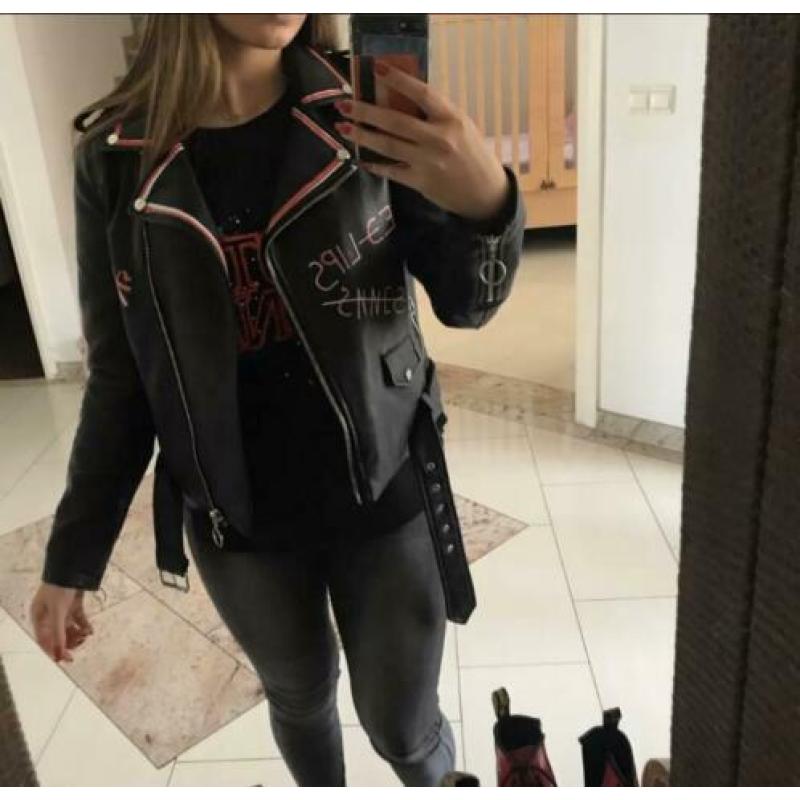 Bekende leren Zara jas maat M