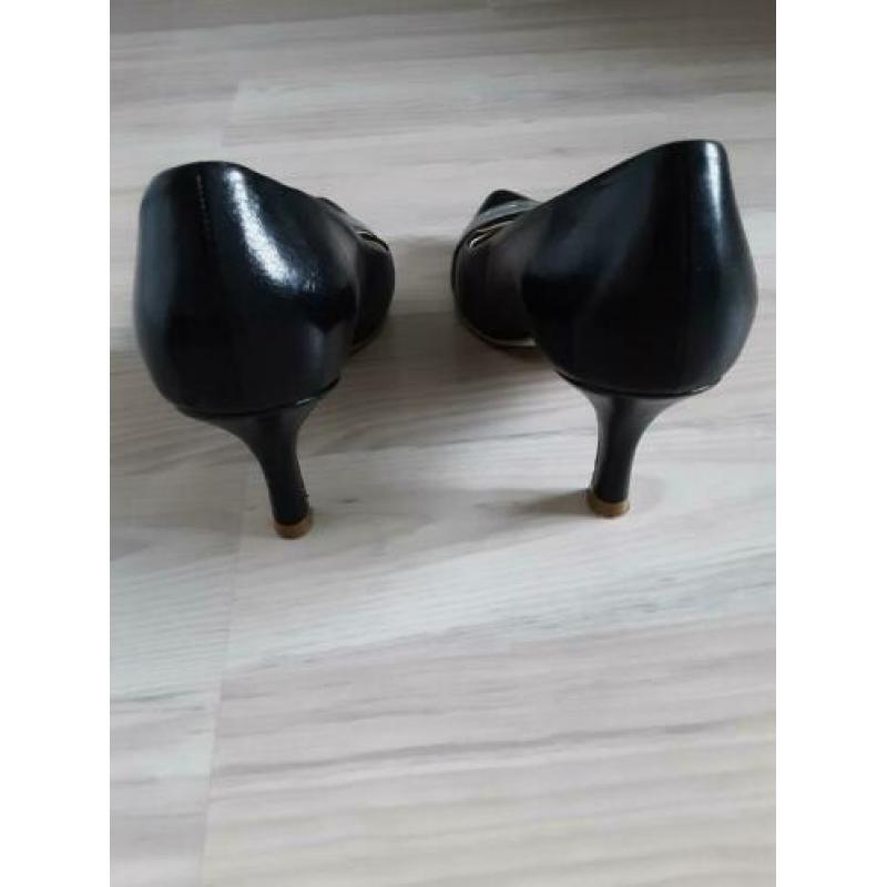 Pumps zwart met zilver mt 39 Roberto d'Angelo zgan
