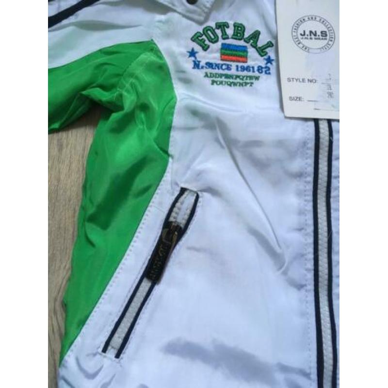 Nieuw Zomerjas Maat 86 / 92 wit groen