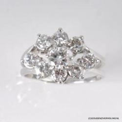 witgouden RING (14kt) 2-delig, met ca 2.40 crt Briljanten