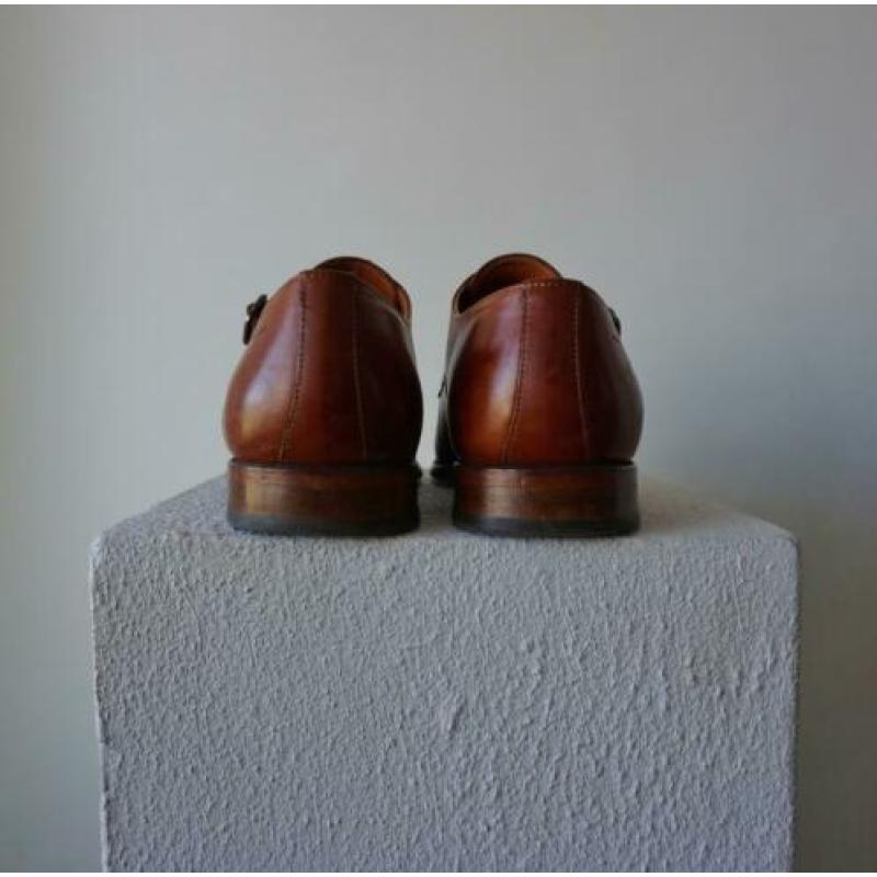 VAN LIER Superior leren schoenen met gespsluiting 42