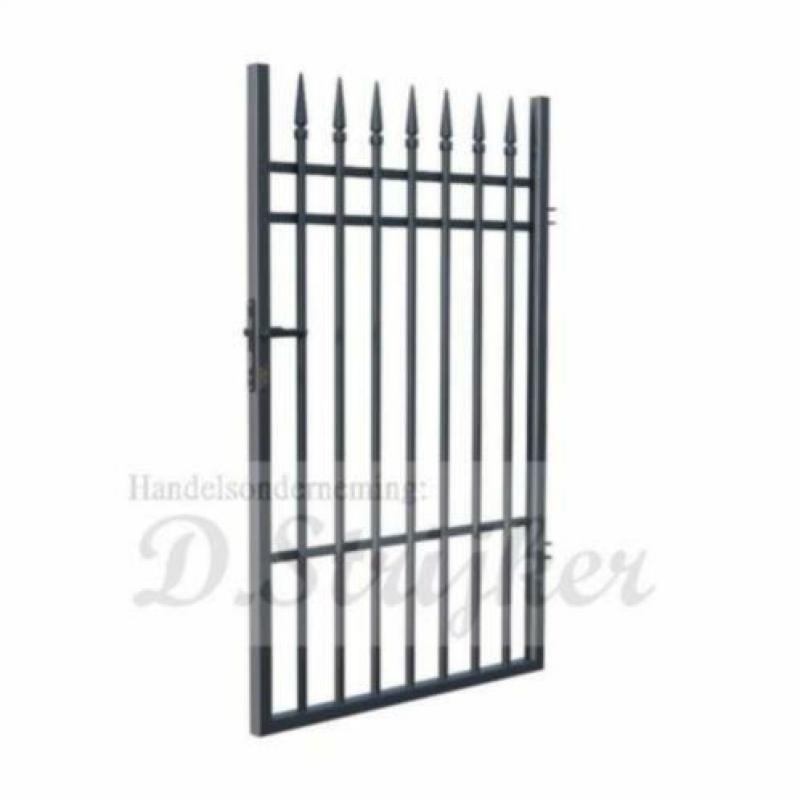 Inlooppoort recht antraciet 100x160cm compleet met palen etc