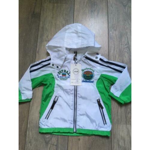 Nieuw Zomerjas Maat 86 / 92 wit groen