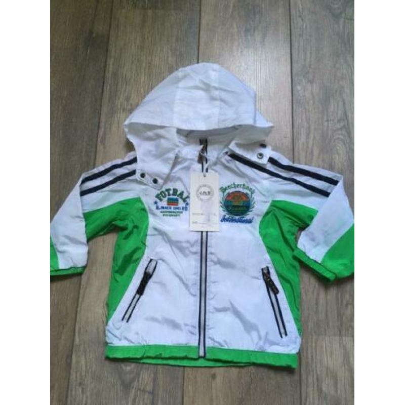 Nieuw Zomerjas Maat 86 / 92 wit groen