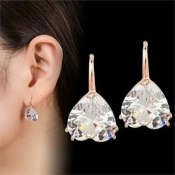 bruid oorbellen zirconia swarovski rose gold haken en doosje