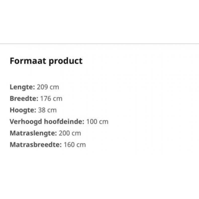 Wit malm 2 persoonsbed 160x200
