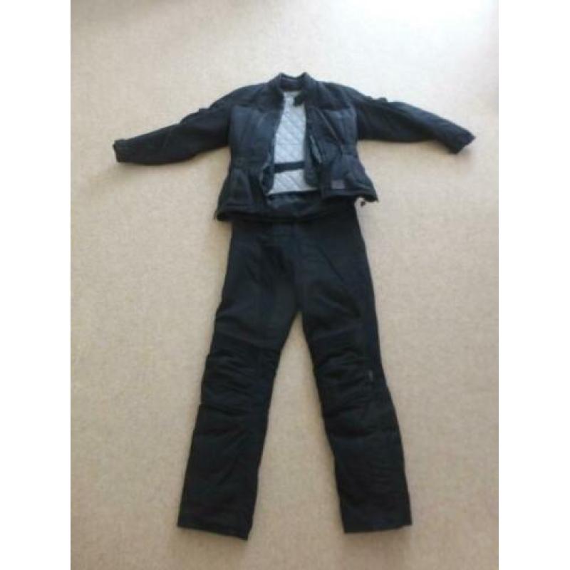 DiFi motorpak zwart jas maat 40 broek 98 uitneembare voering